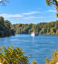 View of the Harriett II on the Alabama River near Millbrook, Alabama