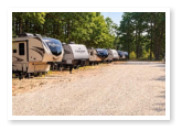 A line of RV's at Roses RV Resort.